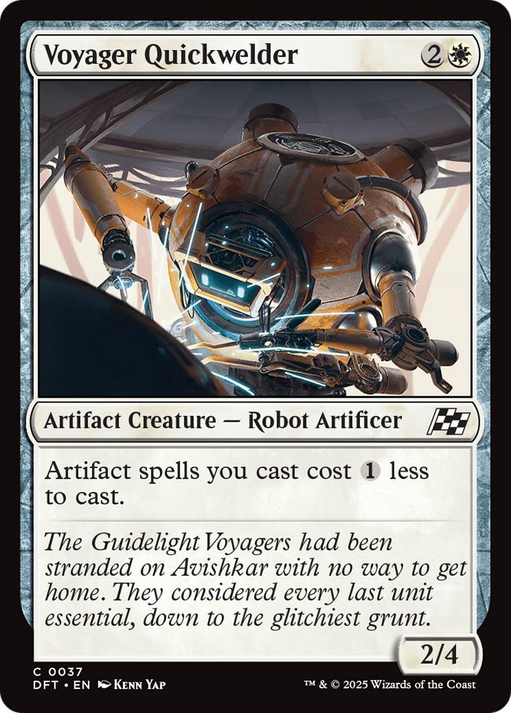 Voyager Quickwelder - Common Artifact Creature — Robot Artificer card from Aetherdrift