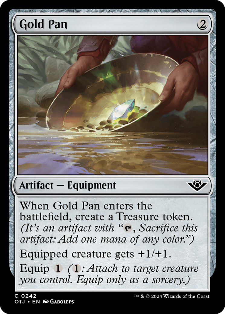 Gold Pan - Common Artifact — Equipment card from Outlaws of Thunder Junction
