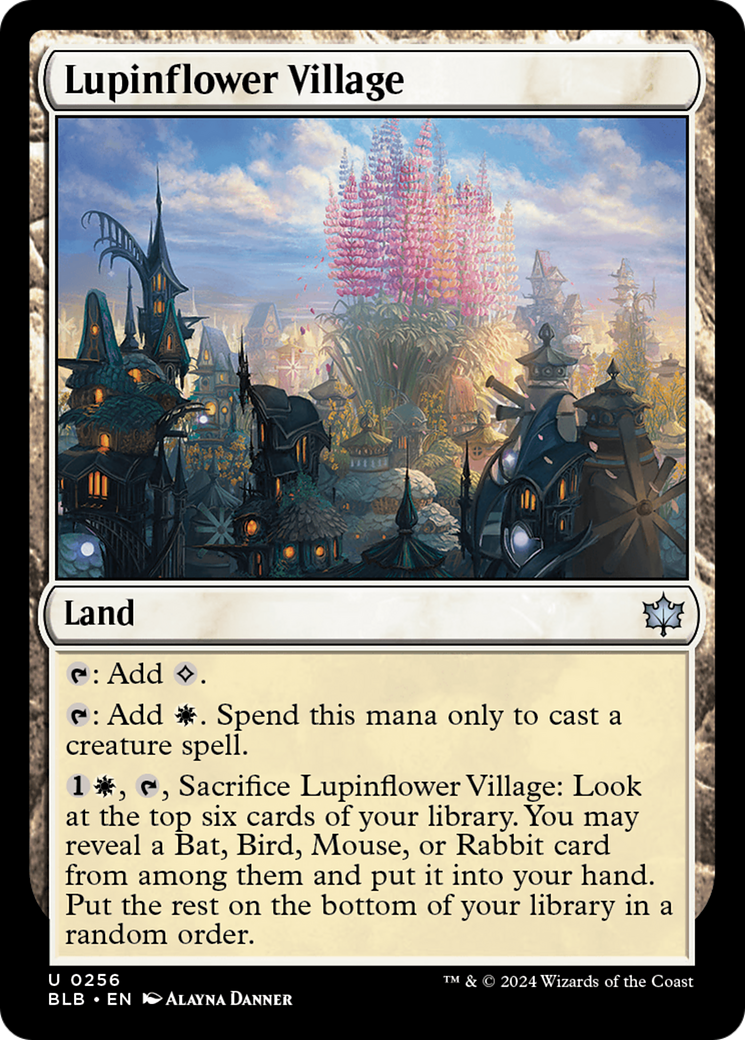 Lupinflower Village - Uncommon Land card from Bloomburrow
