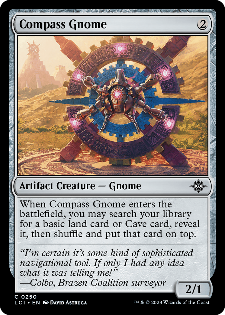 Compass Gnome - Common Artifact Creature — Gnome card from The Lost Caverns of Ixalan