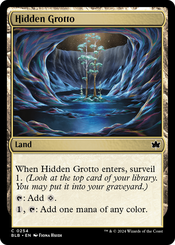 Hidden Grotto - Common Land card from Bloomburrow
