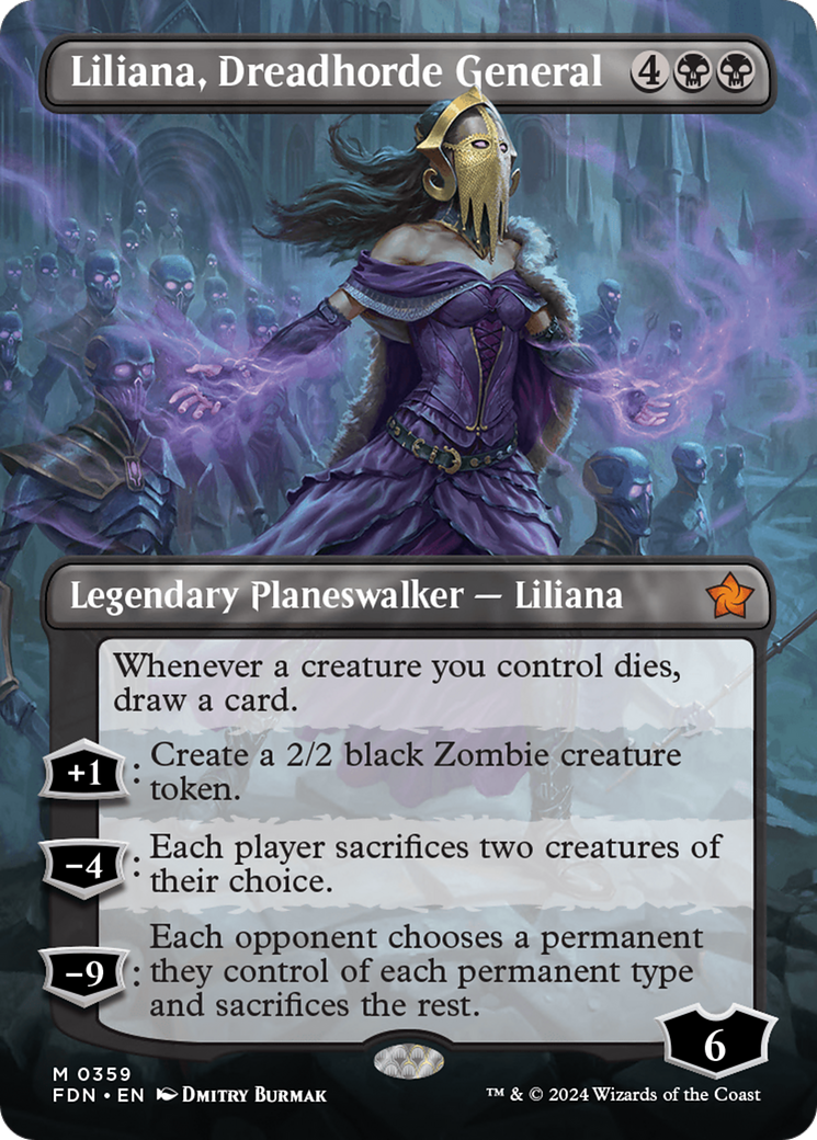 Liliana, Dreadhorde General - Mythic Legendary Planeswalker — Liliana card from Foundations