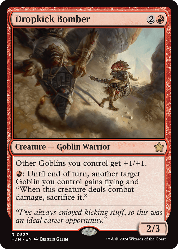 Dropkick Bomber - Rare Creature — Goblin Warrior card from Foundations