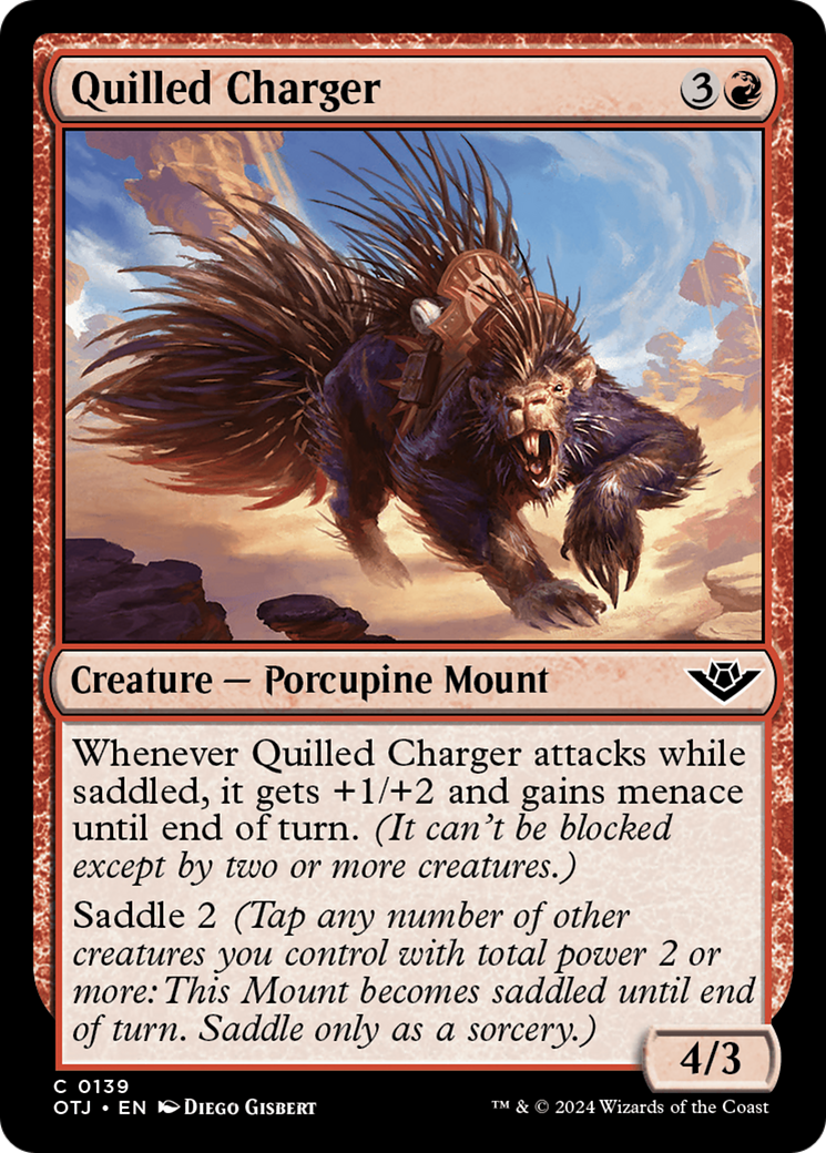 Quilled Charger - Common Creature — Porcupine Mount card from Outlaws of Thunder Junction