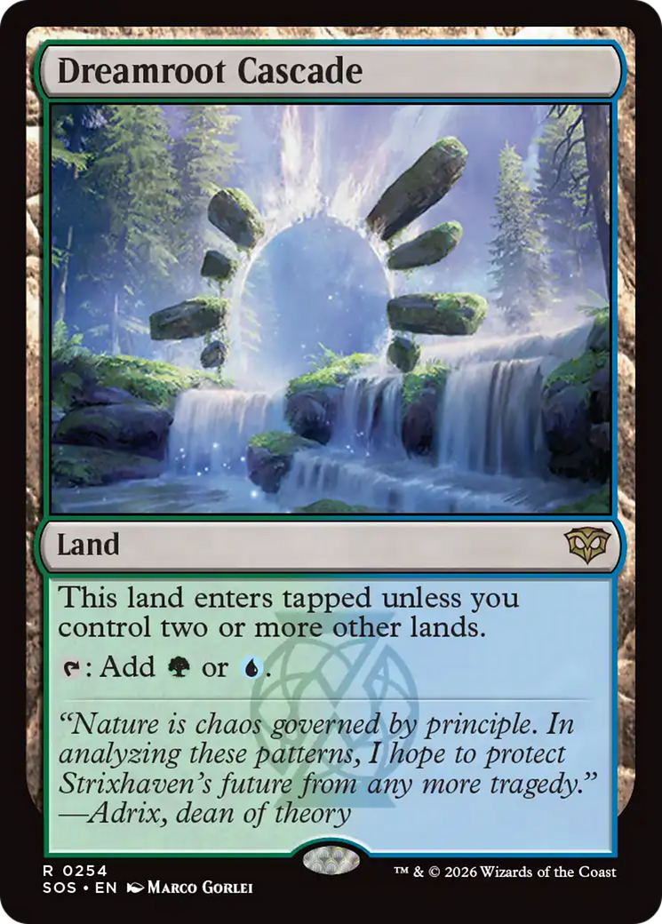 Dreamroot Cascade - Rare Land card from Secrets of Strixhaven