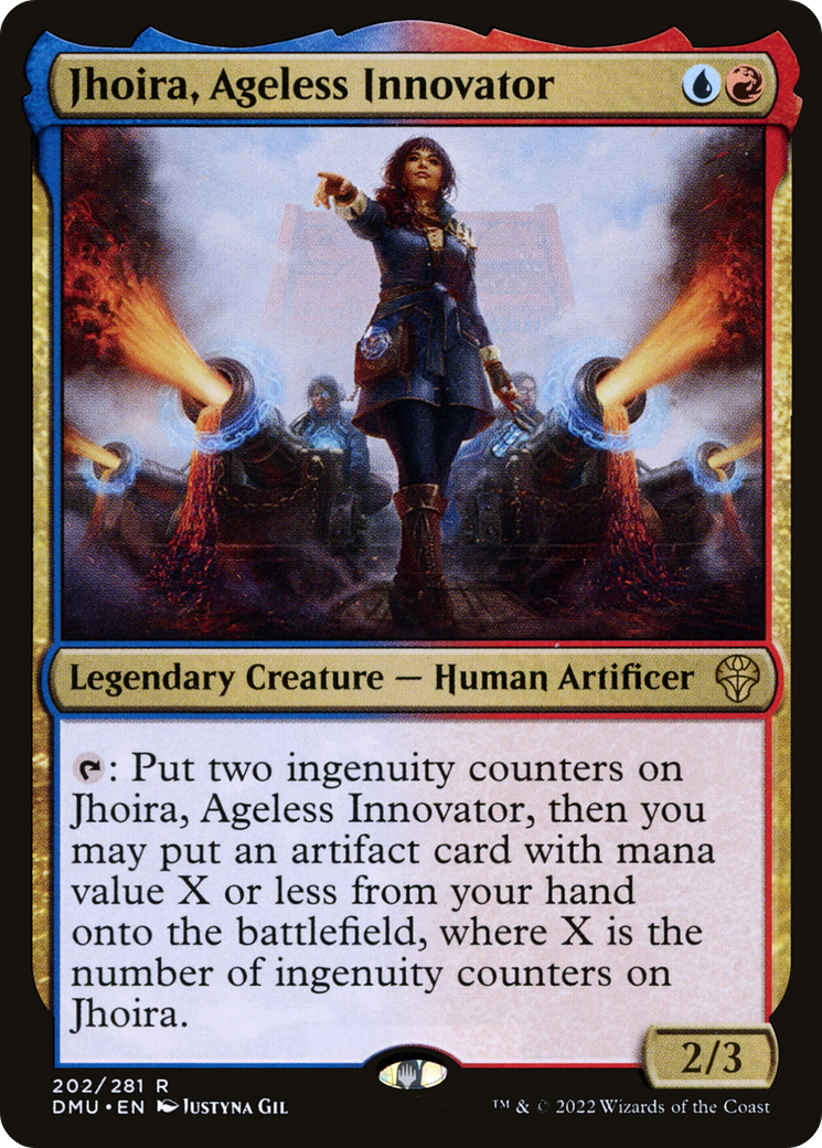 Jhoira, Ageless Innovator - Rare Legendary Creature — Human Artificer card from Dominaria United