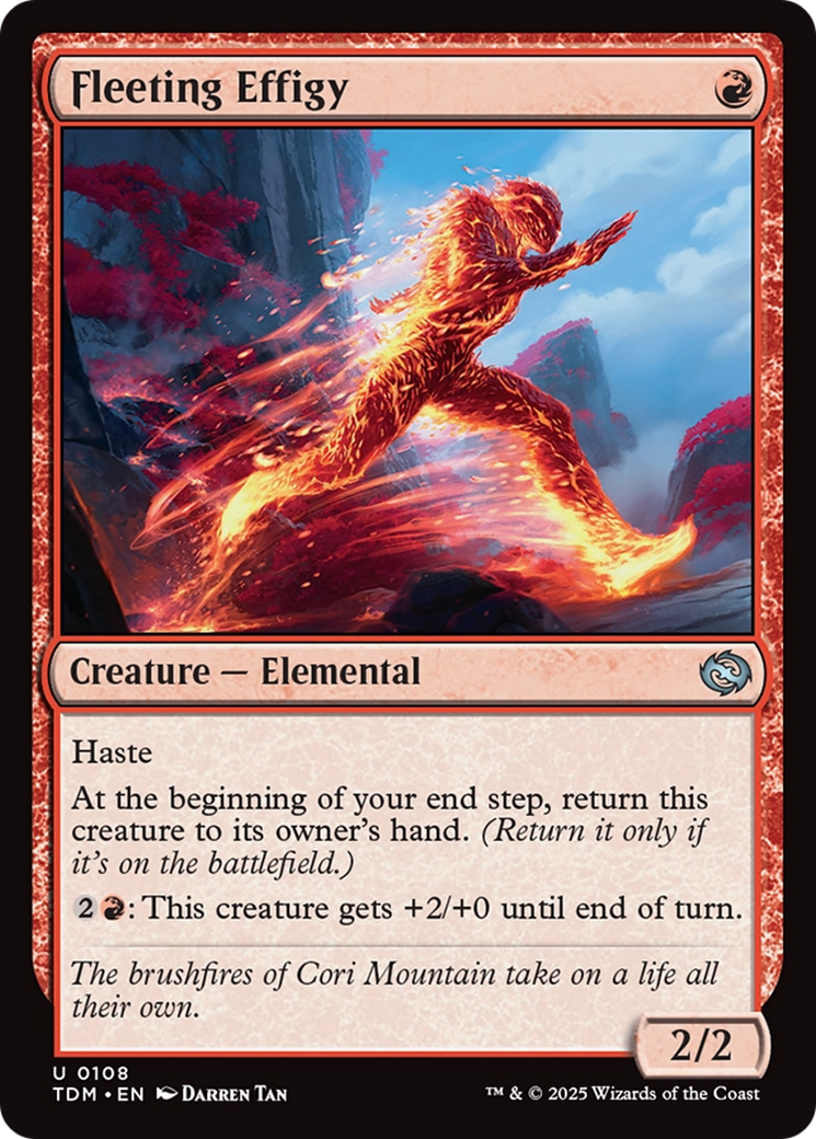 Fleeting Effigy - Uncommon Creature — Elemental card from Tarkir: Dragonstorm