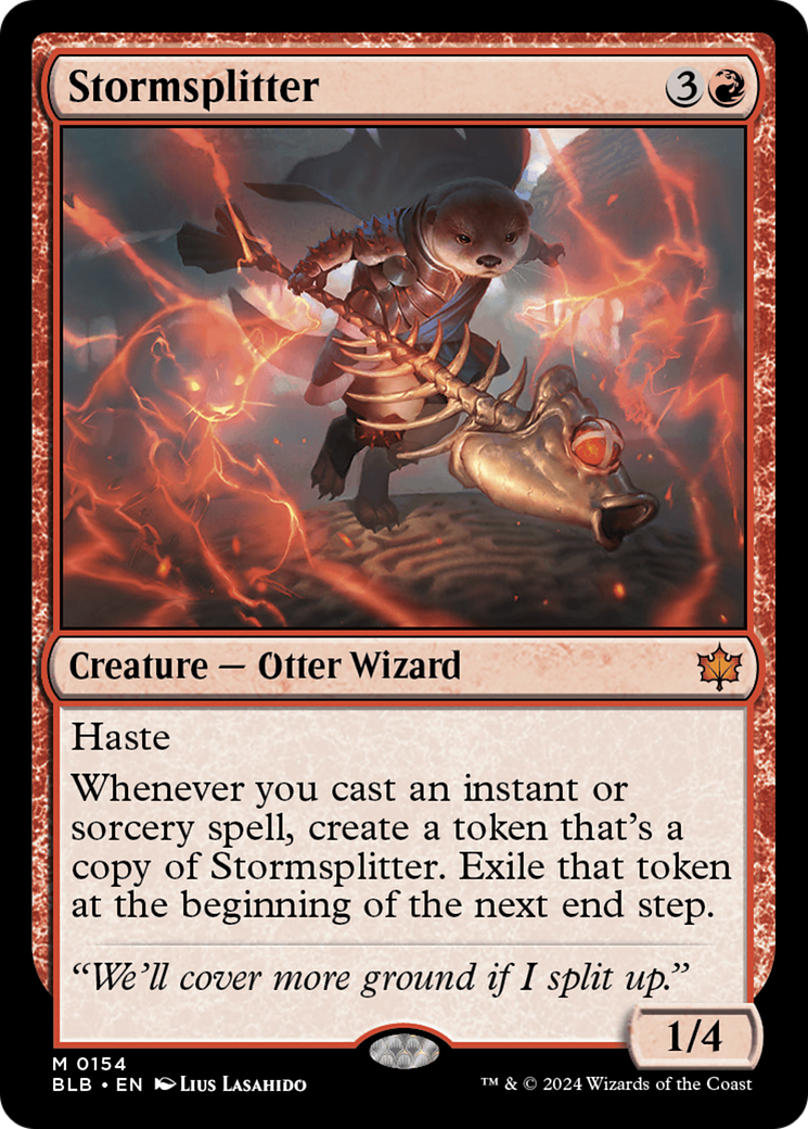 Stormsplitter - Mythic Creature — Otter Wizard card from Bloomburrow