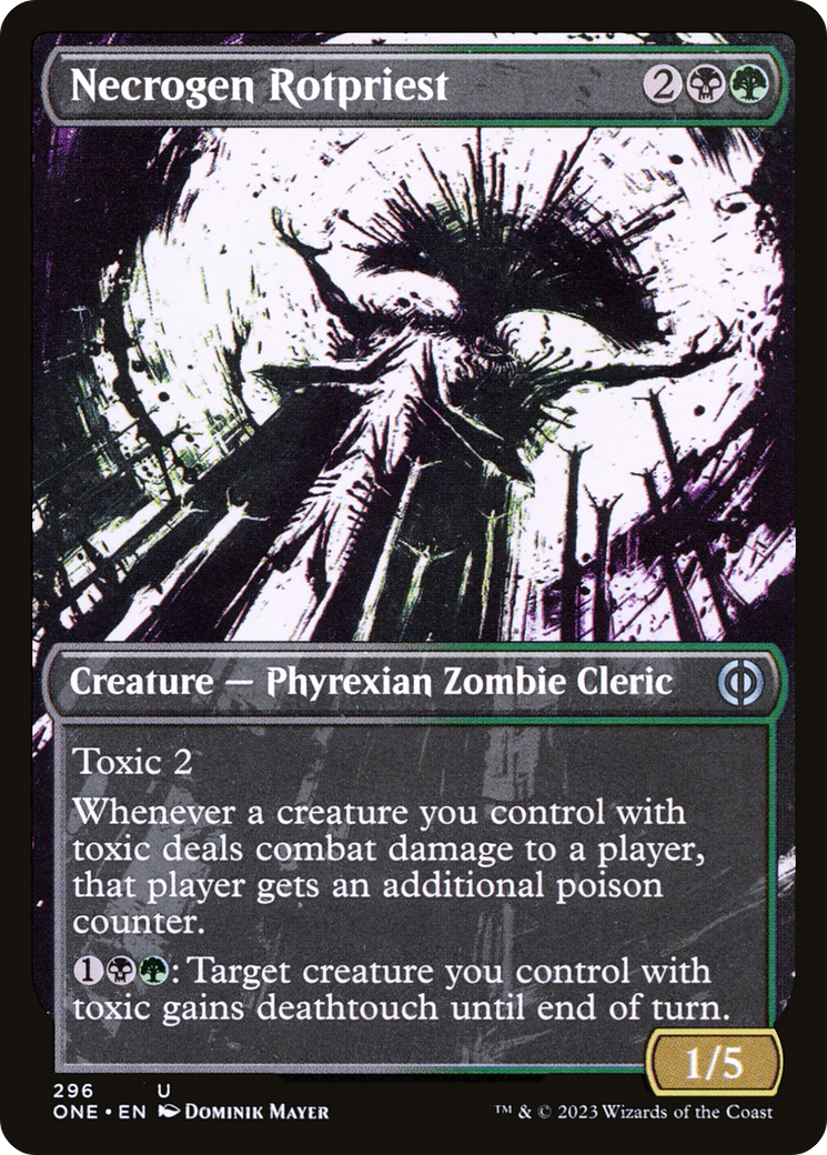Necrogen Rotpriest - Uncommon Creature — Phyrexian Zombie Cleric card from Phyrexia: All Will Be One