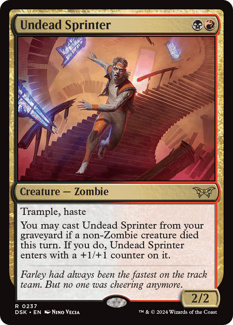 Undead Sprinter - Rare Creature — Zombie card from Duskmourn: House of Horror