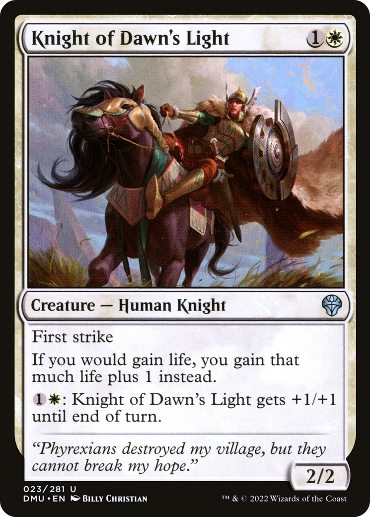 Knight of Dawn's Light - Uncommon Creature — Human Knight card from Dominaria United