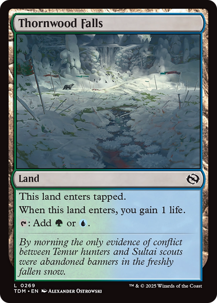 Thornwood Falls - Common Land card from Tarkir: Dragonstorm