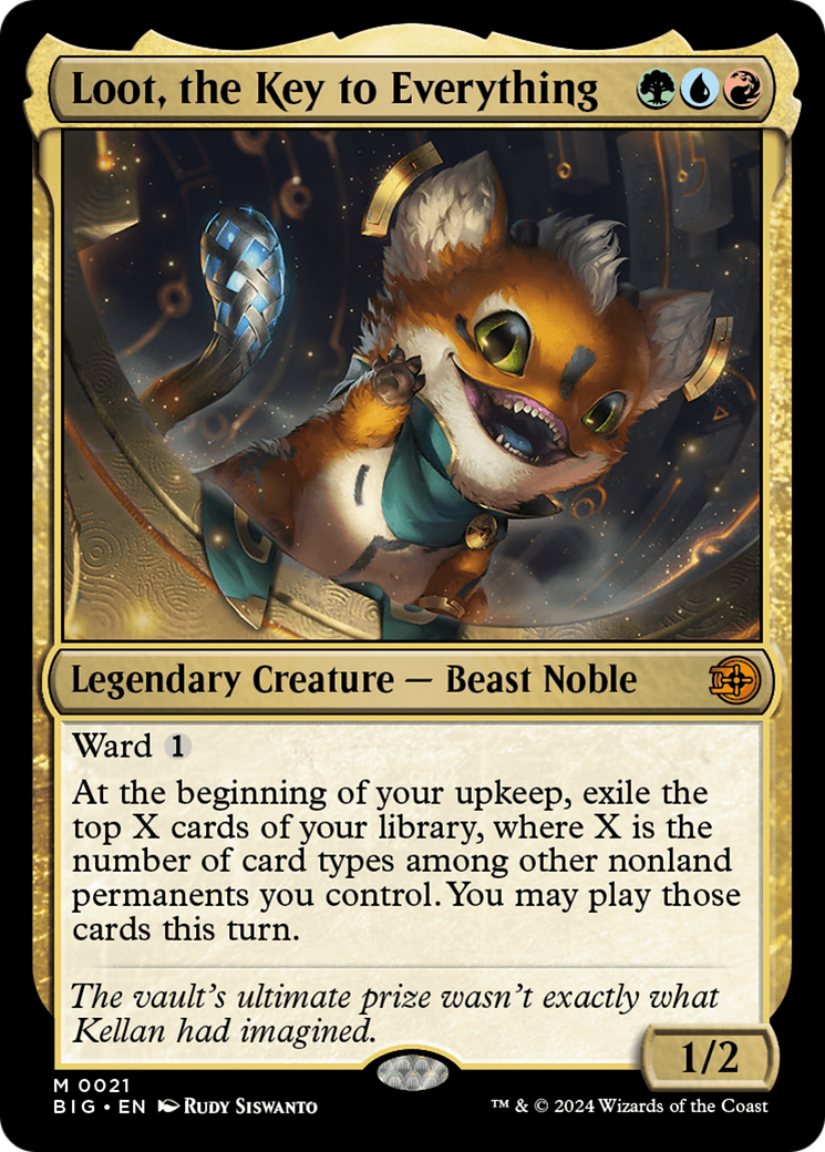 Loot, the Key to Everything - Mythic Legendary Creature — Beast Noble card from The Big Score