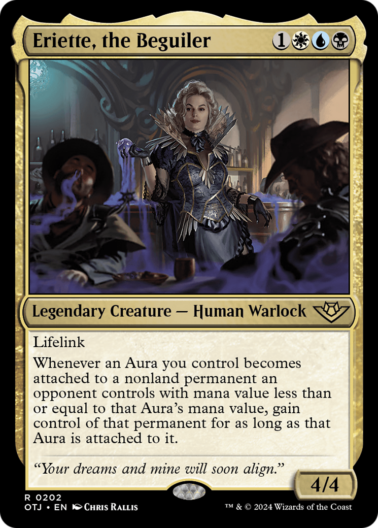 Eriette, the Beguiler - Rare Legendary Creature — Human Warlock card from Outlaws of Thunder Junction