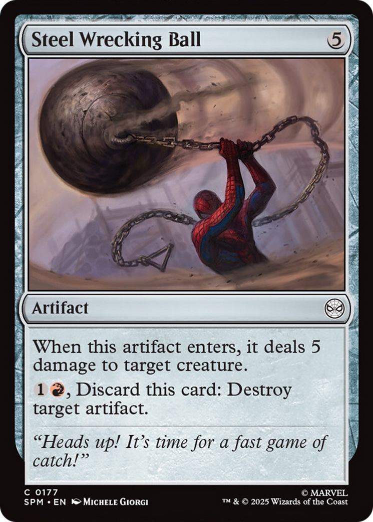 Steel Wrecking Ball - Common Artifact card from Marvel's Spider-Man