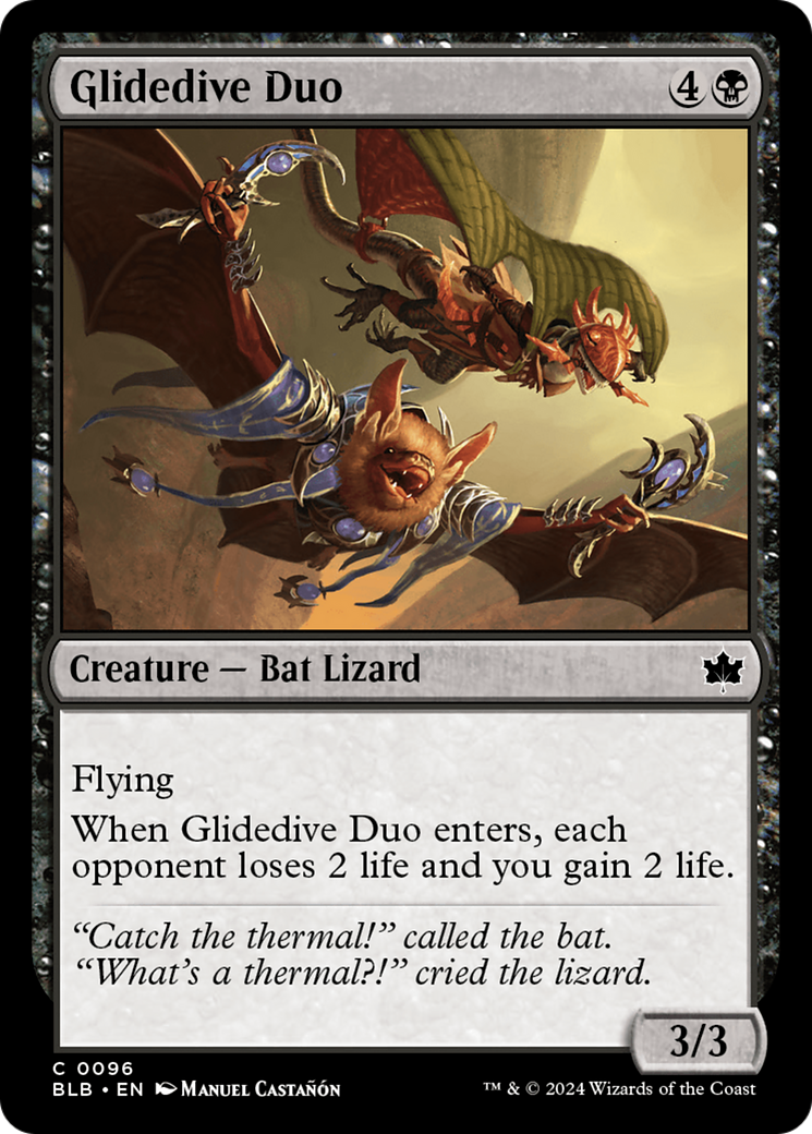 Glidedive Duo - Common Creature — Bat Lizard card from Bloomburrow