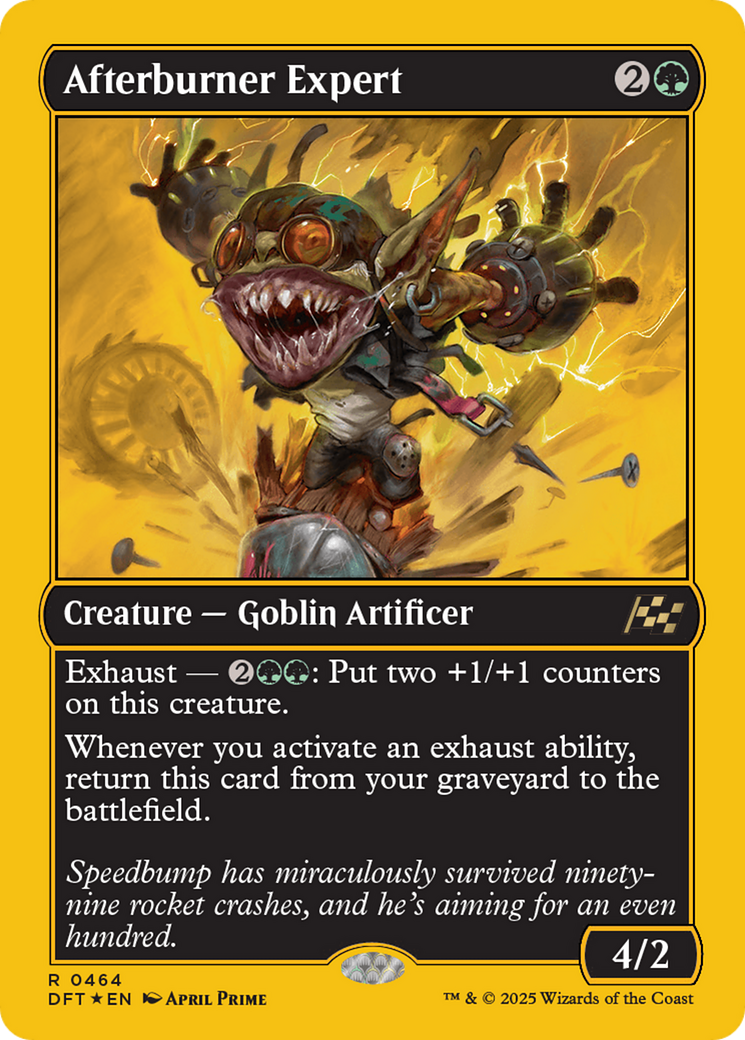 Afterburner Expert - Rare Creature — Goblin Artificer card from Aetherdrift