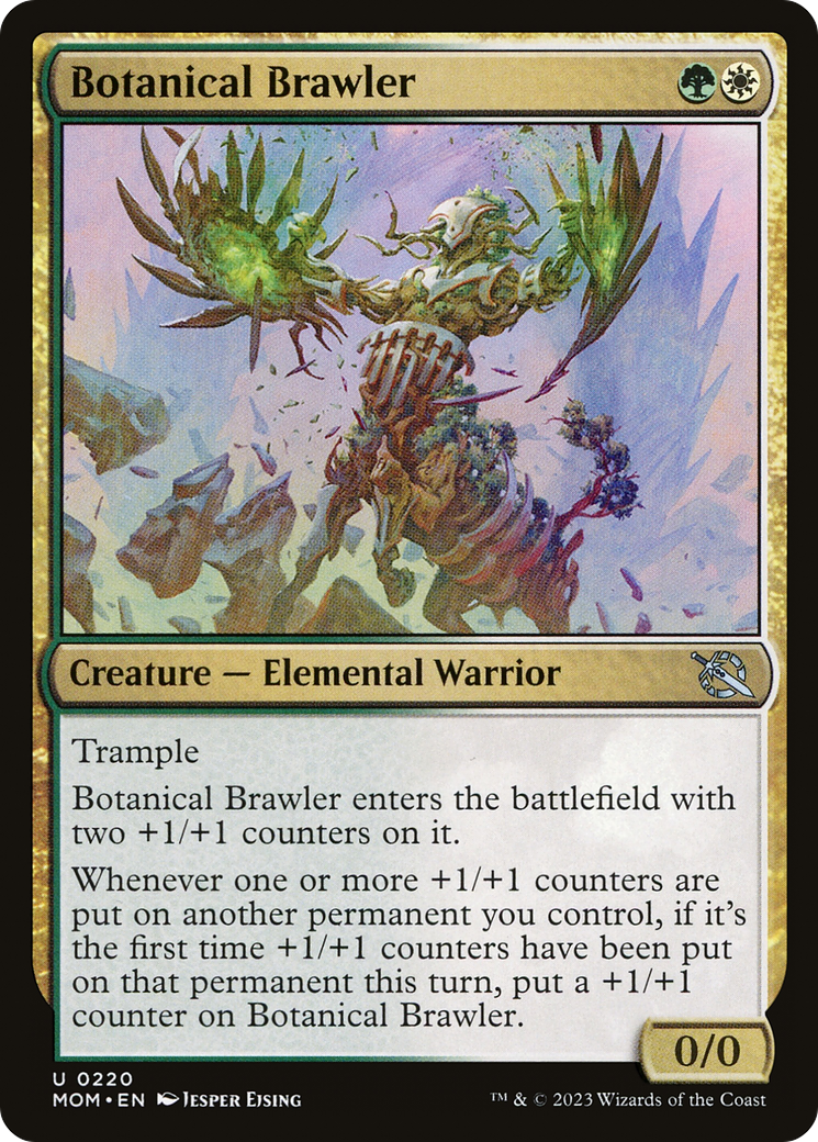 Botanical Brawler - Uncommon Creature — Elemental Warrior card from March of the Machine