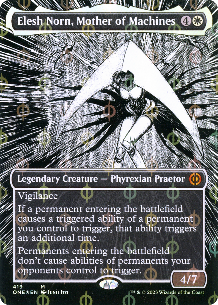 Elesh Norn, Mother of Machines - Mythic Legendary Creature — Phyrexian Praetor card from Phyrexia: All Will Be One