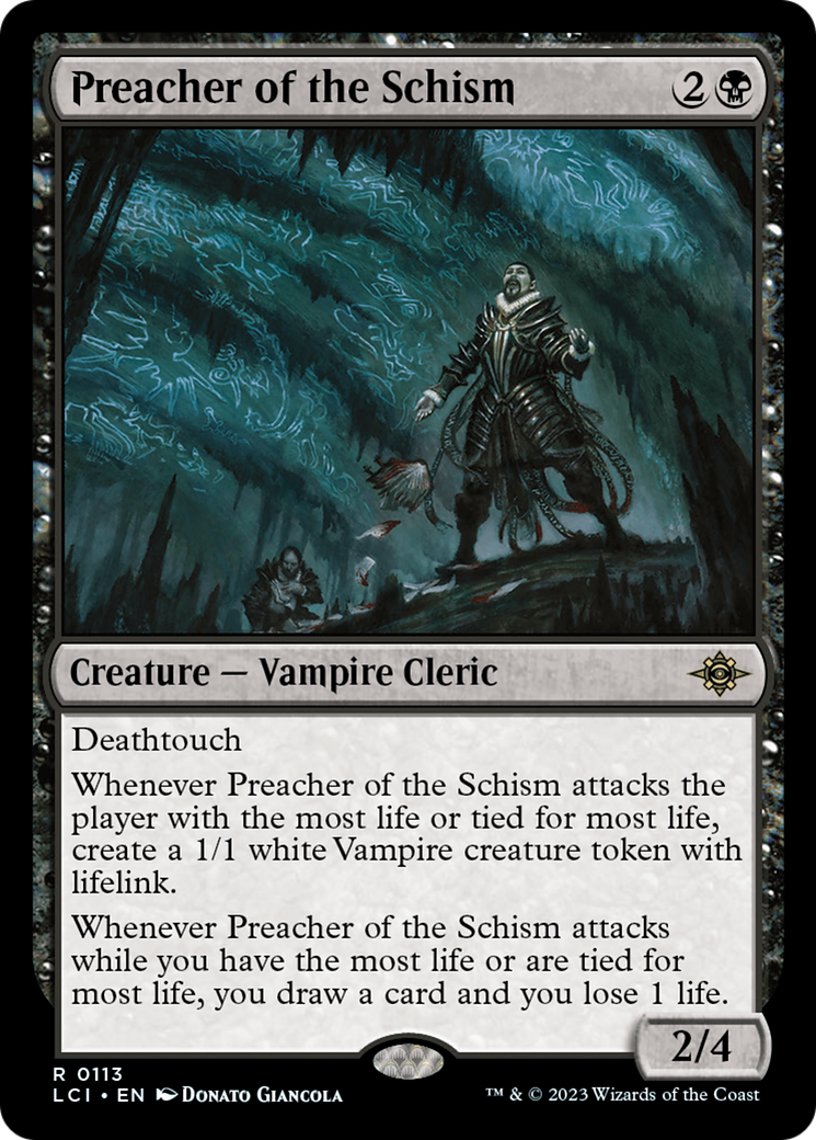 Preacher of the Schism - Creature — Vampire Cleric used in 100.0% of Grixis sideboards