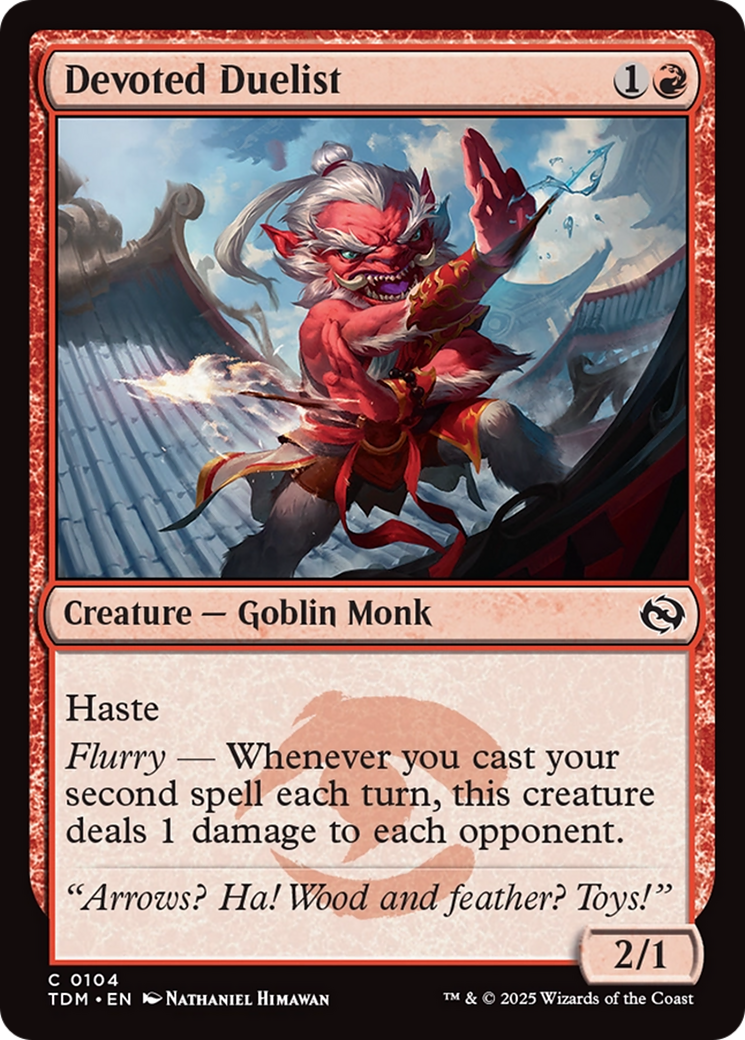 Devoted Duelist - Common Creature — Goblin Monk card from Tarkir: Dragonstorm