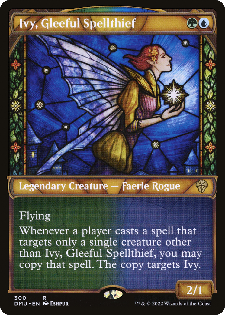 Ivy, Gleeful Spellthief - Rare Legendary Creature — Faerie Rogue card from Dominaria United