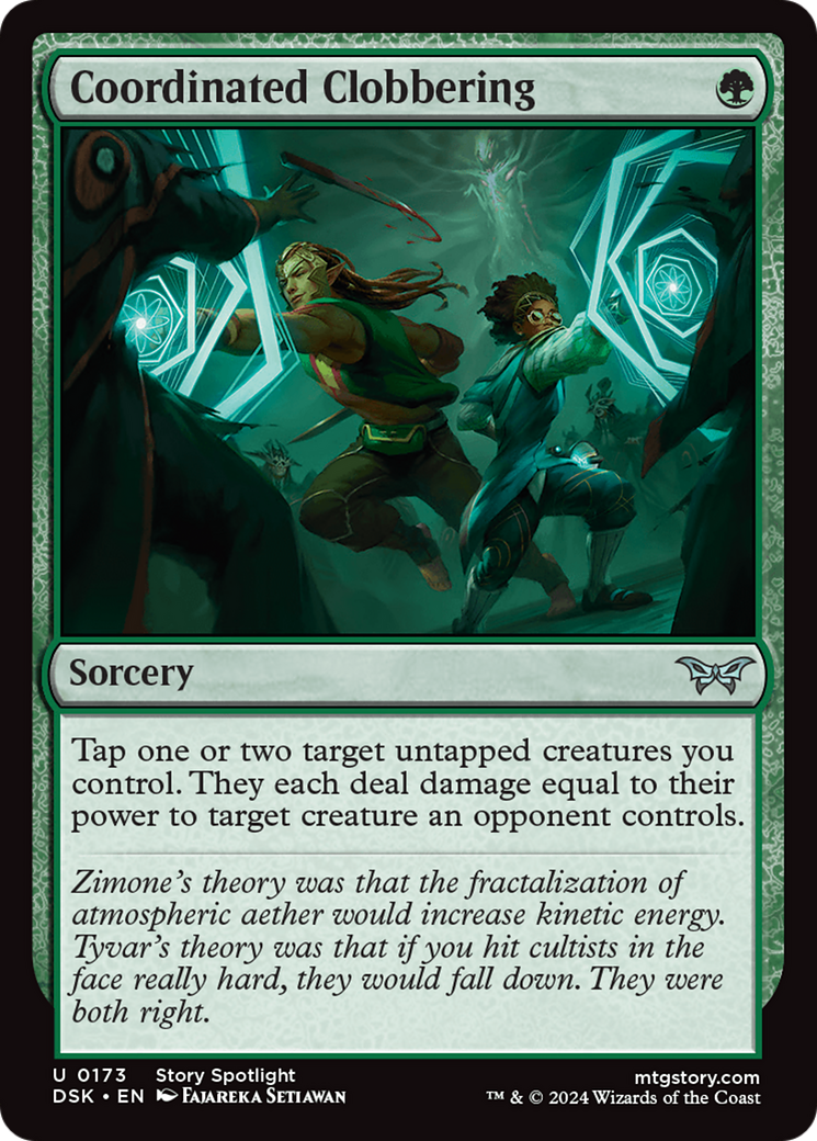 Coordinated Clobbering - Uncommon Sorcery card from Duskmourn: House of Horror