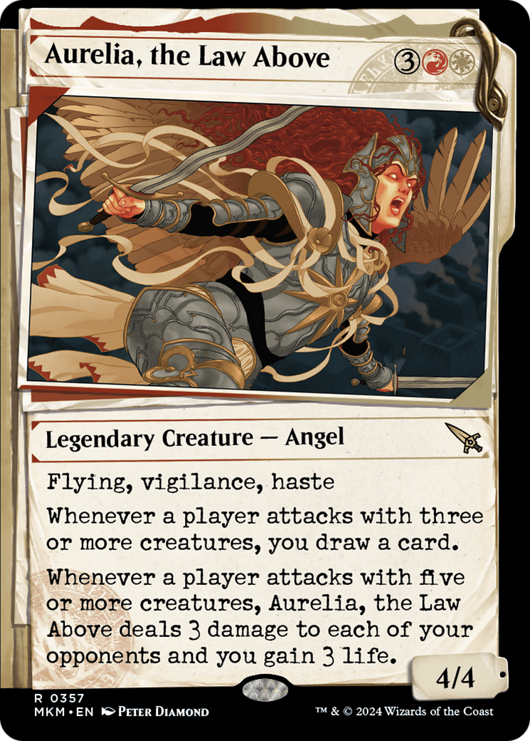 Aurelia, the Law Above - Rare Legendary Creature — Angel card from Murders at Karlov Manor