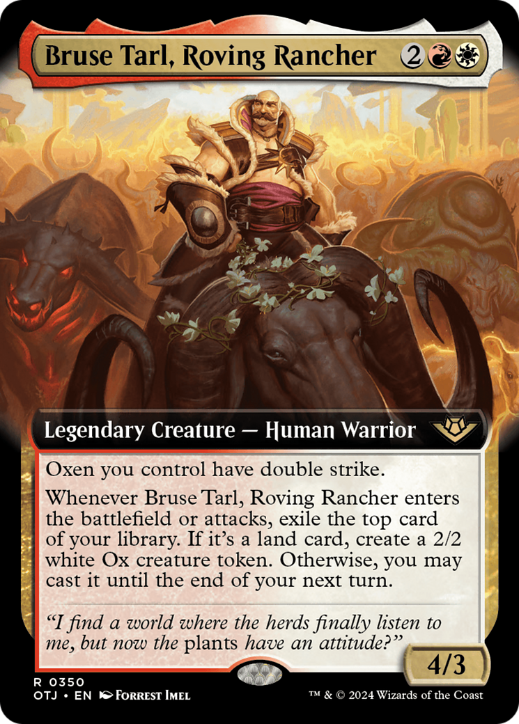 Bruse Tarl, Roving Rancher - Rare Legendary Creature — Human Warrior card from Outlaws of Thunder Junction