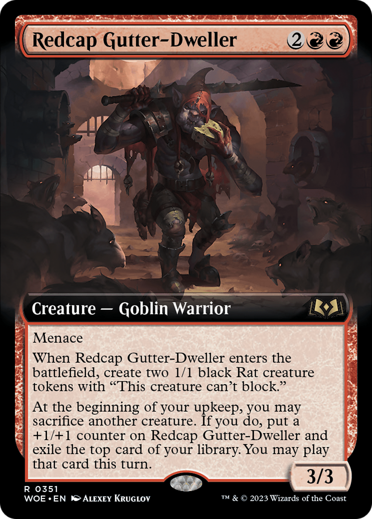 Redcap Gutter-Dweller - Rare Creature — Goblin Warrior card from Wilds of Eldraine