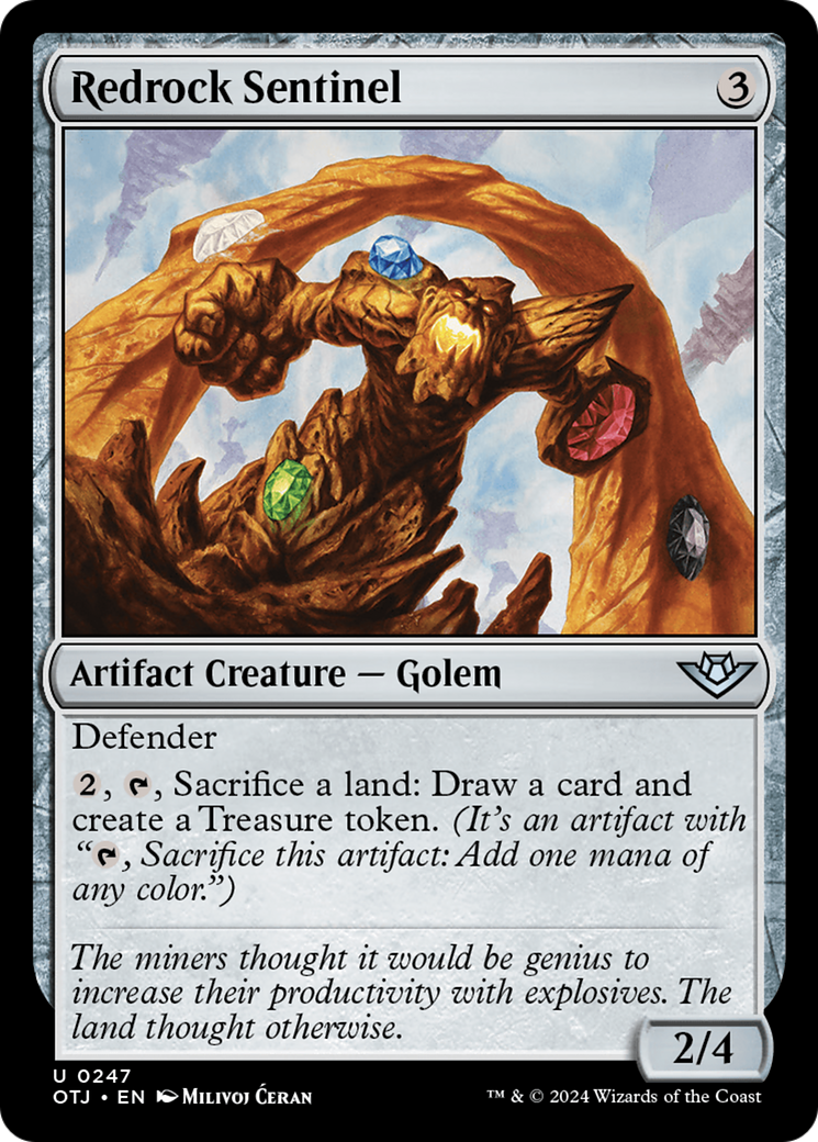Redrock Sentinel - Uncommon Artifact Creature — Golem card from Outlaws of Thunder Junction