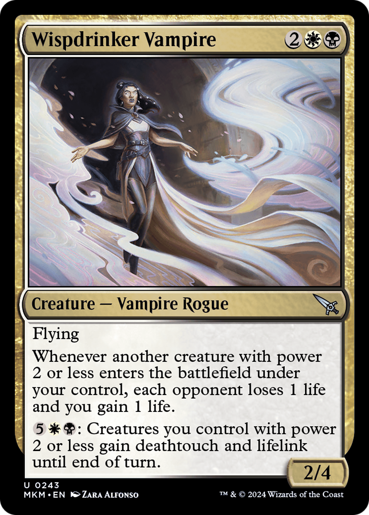 Wispdrinker Vampire - Uncommon Creature — Vampire Rogue card from Murders at Karlov Manor