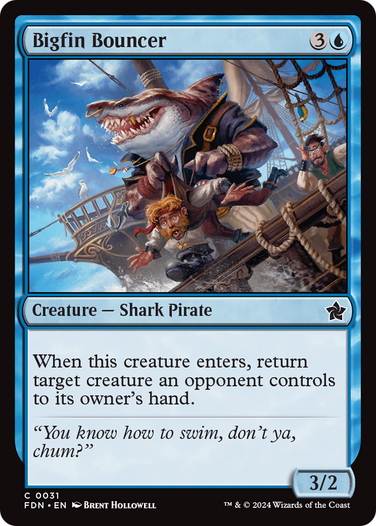 Bigfin Bouncer - Common Creature — Shark Pirate card from Foundations