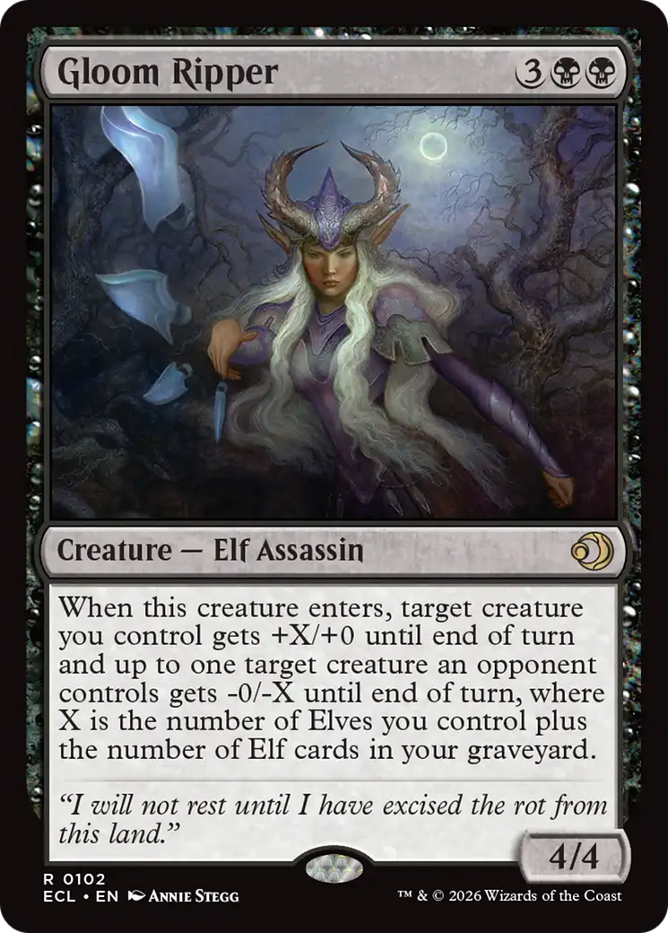 Gloom Ripper - Rare Creature — Elf Assassin card from Lorwyn Eclipsed