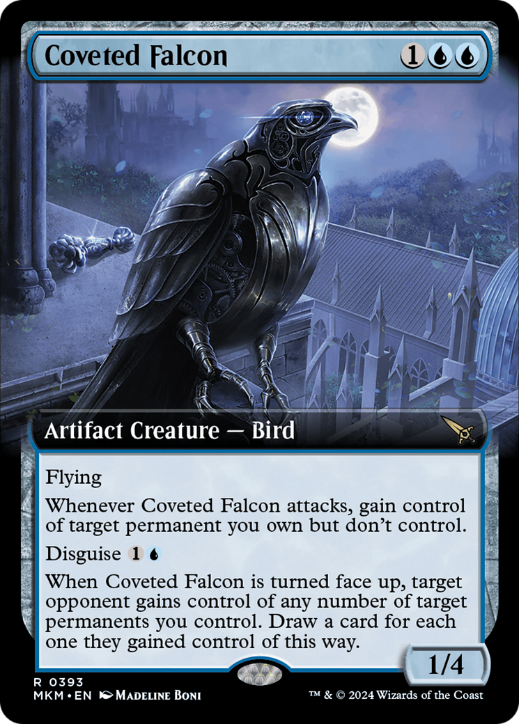 Coveted Falcon - Rare Artifact Creature — Bird card from Murders at Karlov Manor