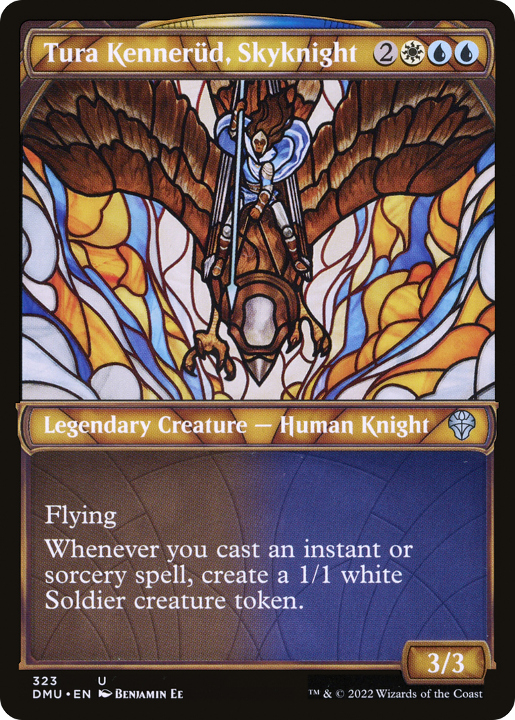 Tura Kennerüd, Skyknight - Uncommon Legendary Creature — Human Knight card from Dominaria United