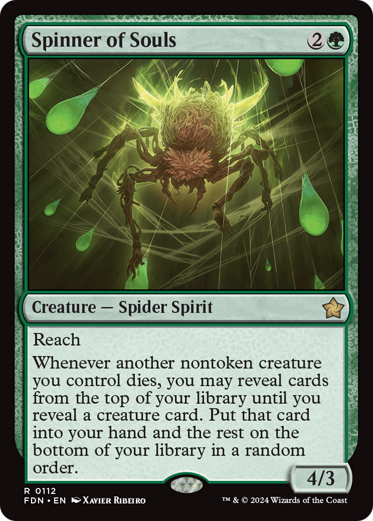 Spinner of Souls - Rare Creature — Spider Spirit card from Foundations