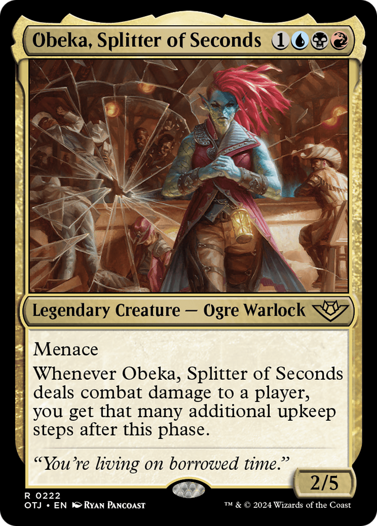 Obeka, Splitter of Seconds - Rare Legendary Creature — Ogre Warlock card from Outlaws of Thunder Junction