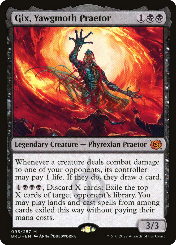 Gix, Yawgmoth Praetor - Mythic Legendary Creature — Phyrexian Praetor card from The Brothers' War