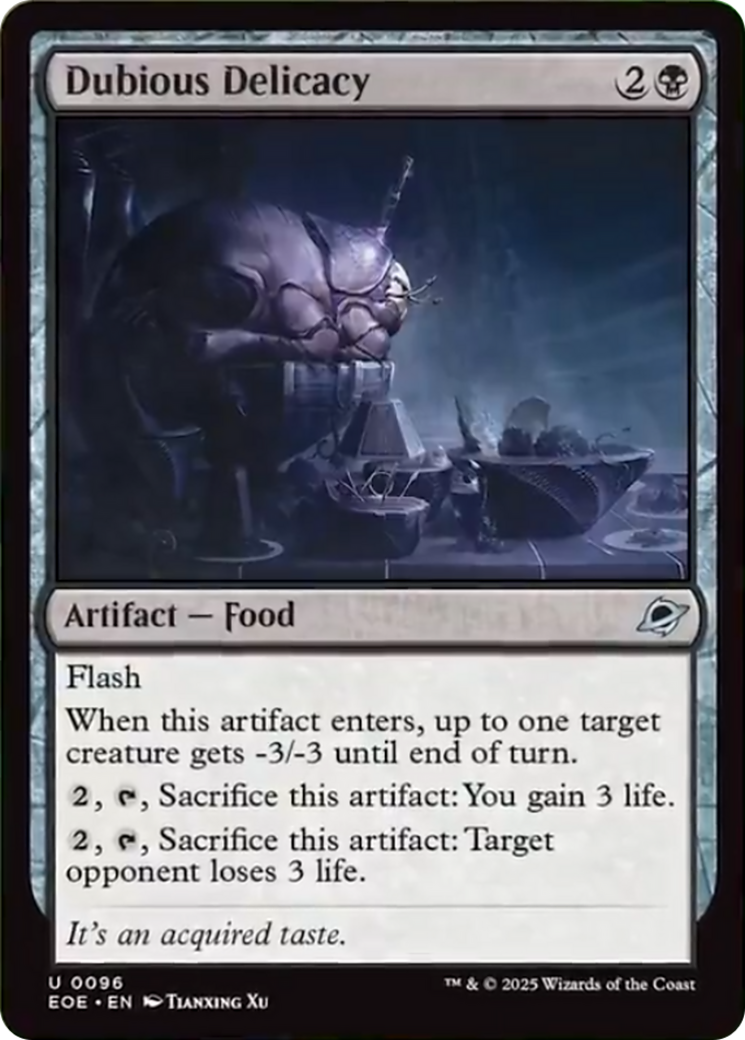 Dubious Delicacy - Uncommon Artifact — Food card from Edge of Eternities
