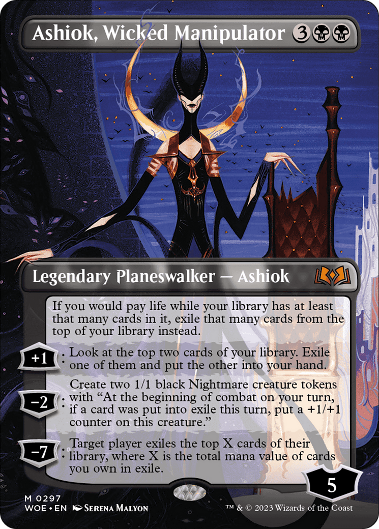 Ashiok, Wicked Manipulator - Mythic Legendary Planeswalker — Ashiok card from Wilds of Eldraine
