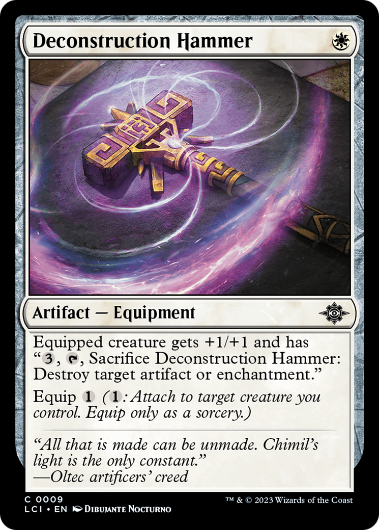 Deconstruction Hammer - Common Artifact — Equipment card from The Lost Caverns of Ixalan