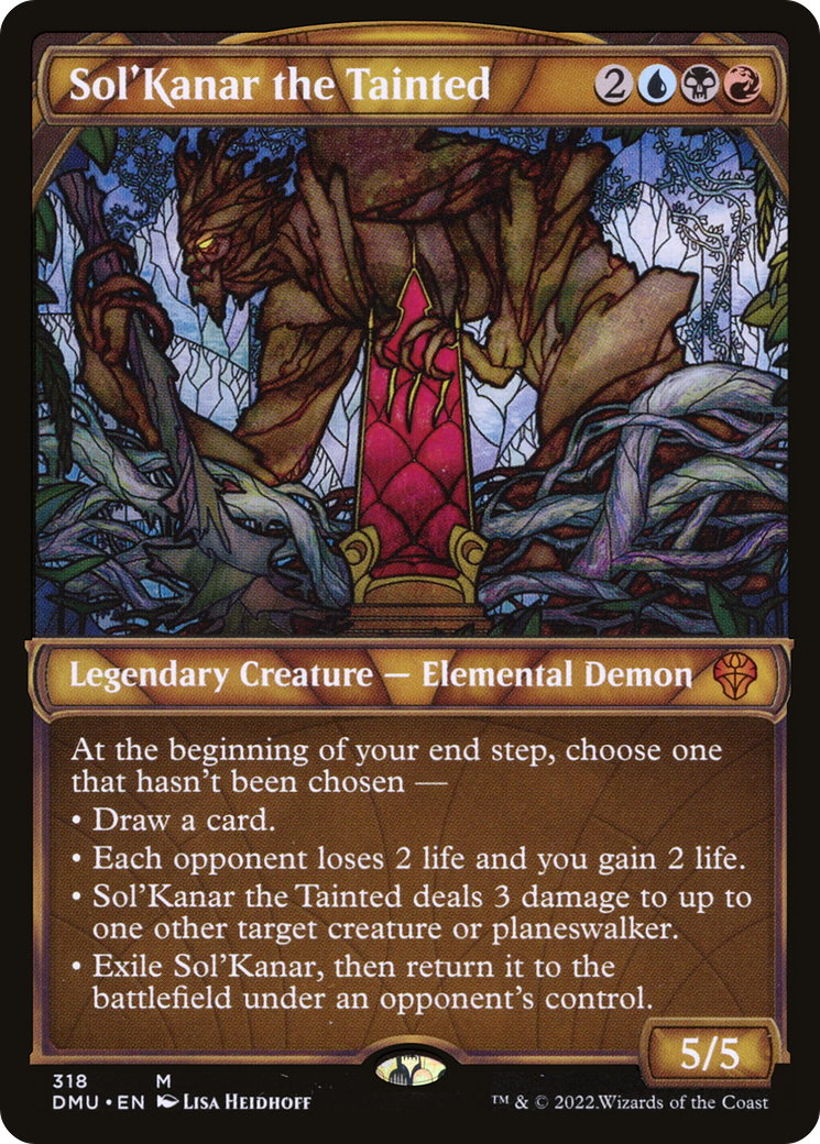 Sol'Kanar the Tainted - Mythic Legendary Creature — Elemental Demon card from Dominaria United