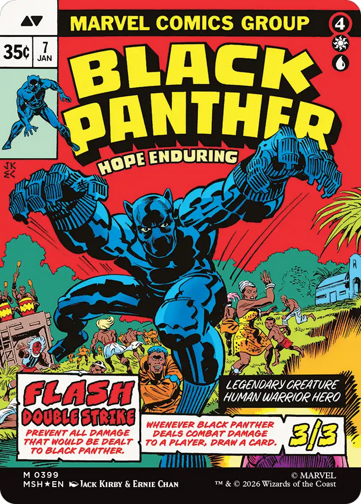 Back face of King T'Challa // Black Panther, Hope Enduring - Legendary Creature — Human Noble Hero card