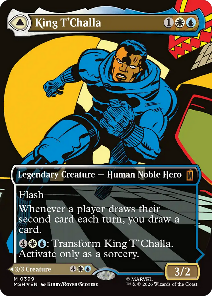 King T'Challa // Black Panther, Hope Enduring - Mythic Legendary Creature — Human Noble Hero card from Marvel Super Heroes