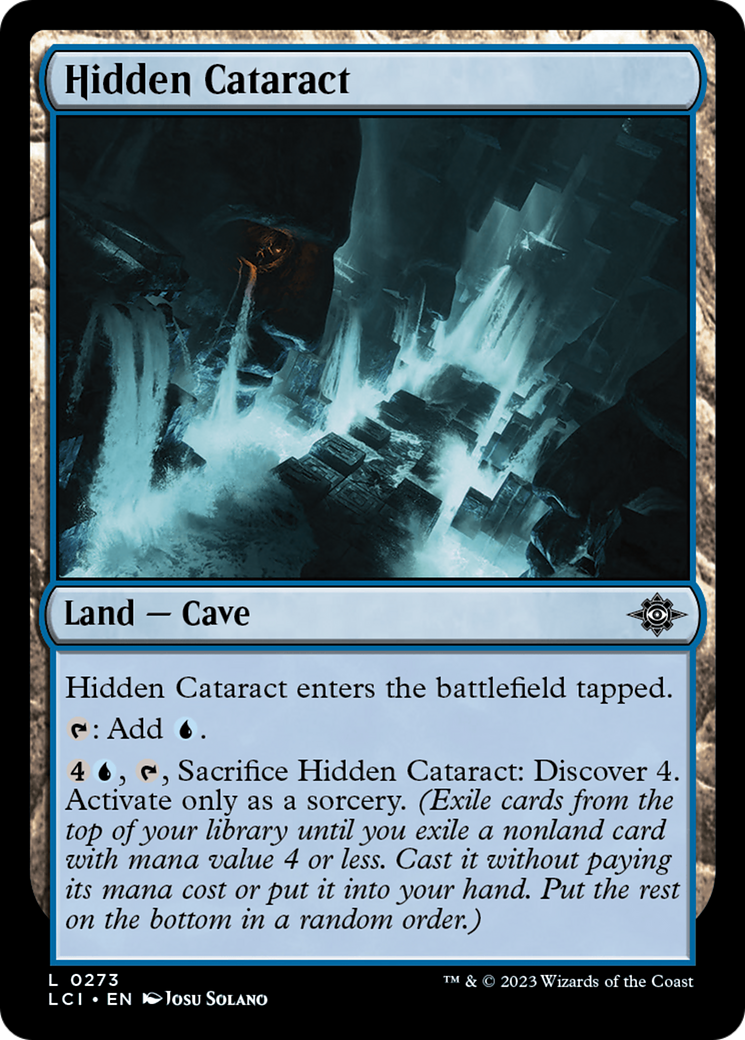 Hidden Cataract - Common Land — Cave card from The Lost Caverns of Ixalan