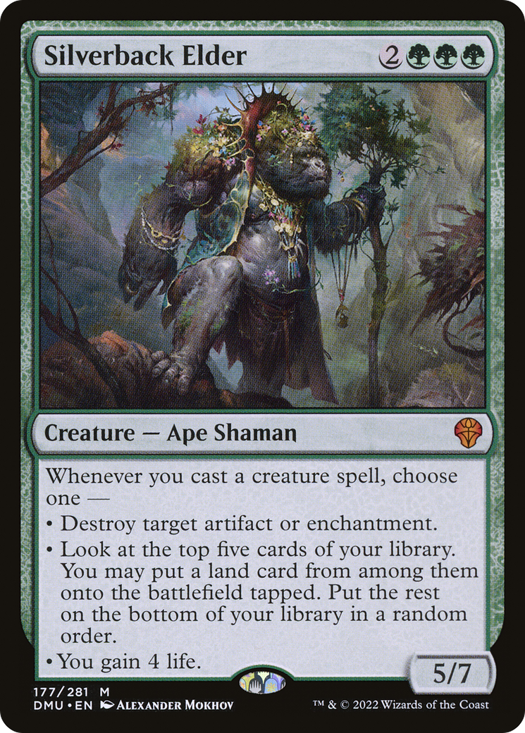 Silverback Elder - Mythic Creature — Ape Shaman card from Dominaria United