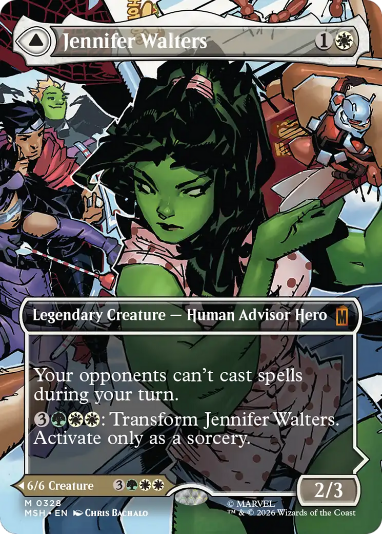 Jennifer Walters // The Sensational She-Hulk - Mythic Legendary Creature — Human Advisor Hero card from Marvel Super Heroes