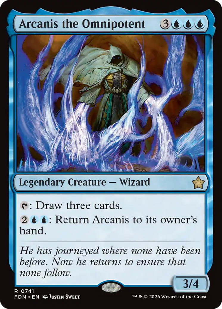Arcanis the Omnipotent - Rare Legendary Creature — Wizard card from Foundations