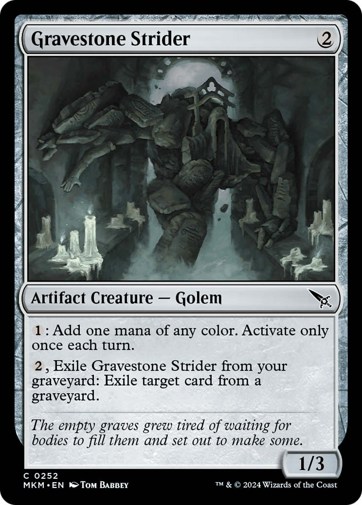 Gravestone Strider - Common Artifact Creature — Golem card from Murders at Karlov Manor